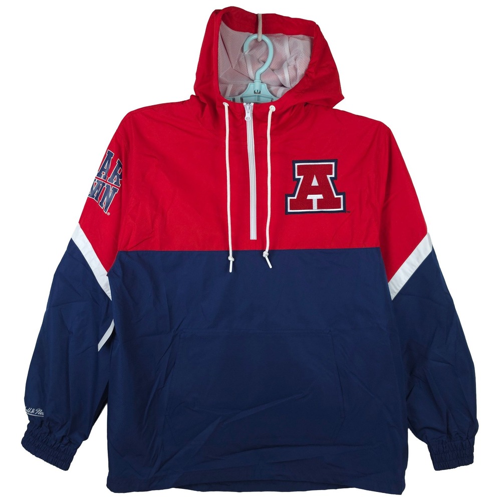 Arizona Wildcats Mitchell & Ness NCAA Large Windbreaker Jacket Navy Red New